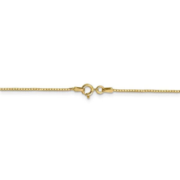 Childrens 0.9mm 14k Yellow Gold Box Chain w/Spring Ring Necklace, 14in - Picture 4 of 8